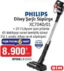 PHİLİPS DİKEY ŞARJLI SÜPÜRGE XC7040/01 fiyat ve kampanya bilgisi